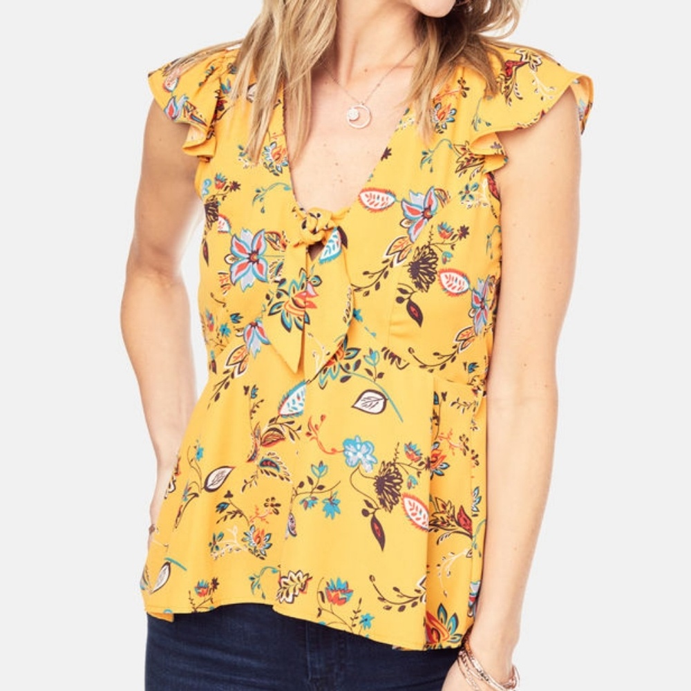 Floral Tie-Front Top